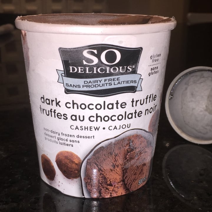 photo of So Delicious Dairy Free Dark Chocolate Truffle Cashewmilk Frozen Dessert shared by @malarky on  23 Nov 2020 - review
