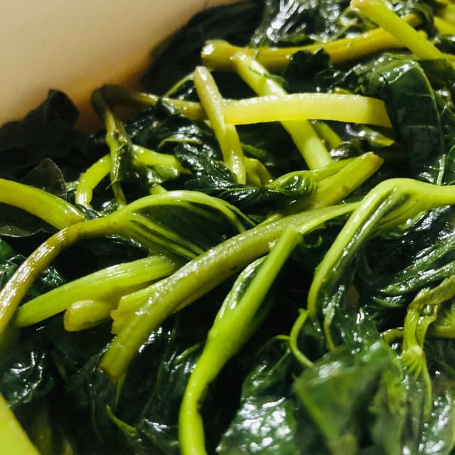 Photo of the dish “Stir fried sweet potato leaves”