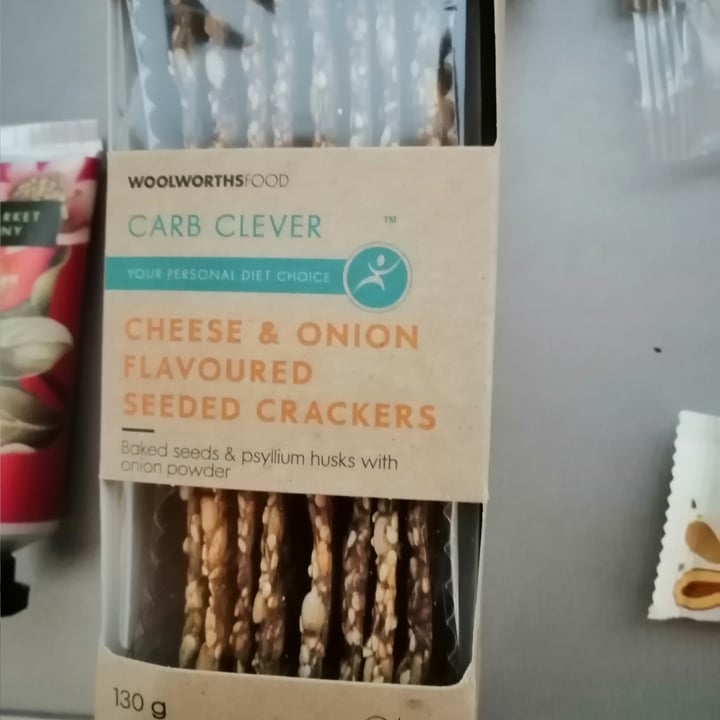 photo of Woolworths Food Cheese & onion flavoured seeded crackers shared by @anusooyag on  21 Dec 2021 - review
