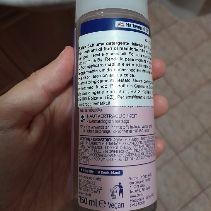 photo of Dm balea Schiuma detergente Per Viso Con Estratti Di Fiori Di Mandorlo shared by @tini on  10 Aug 2022 - review