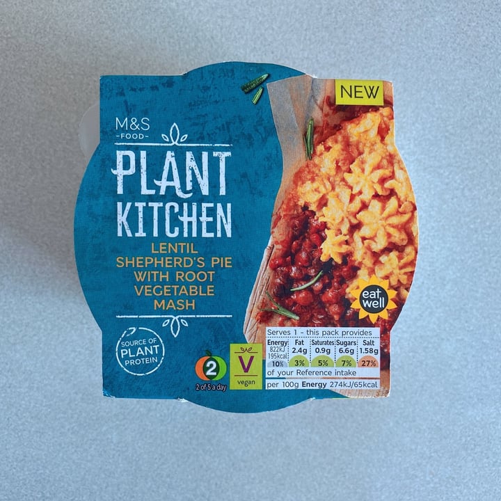 photo of Plant Kitchen (M&S) Plant Kitchen Lentil Shepherd's Pie shared by @serenat on  13 Aug 2020 - review