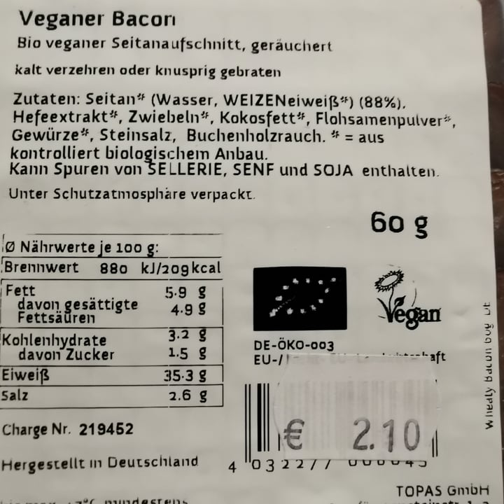review photo of Wheaty Veganer Bacon shared by @goodvibrations on 31 Mar 2021 - review