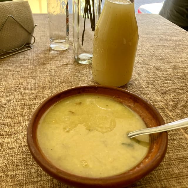 Photo of the dish “Menú De Hoy: Crema De Elote Y Huarache”