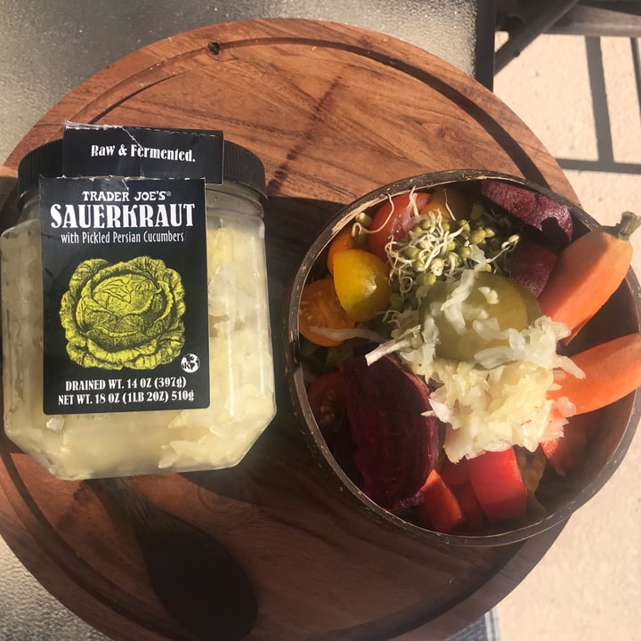 photo of Trader Joe's Sauerkraut shared by @veganlibrarian on  31 Dec 2021 - review