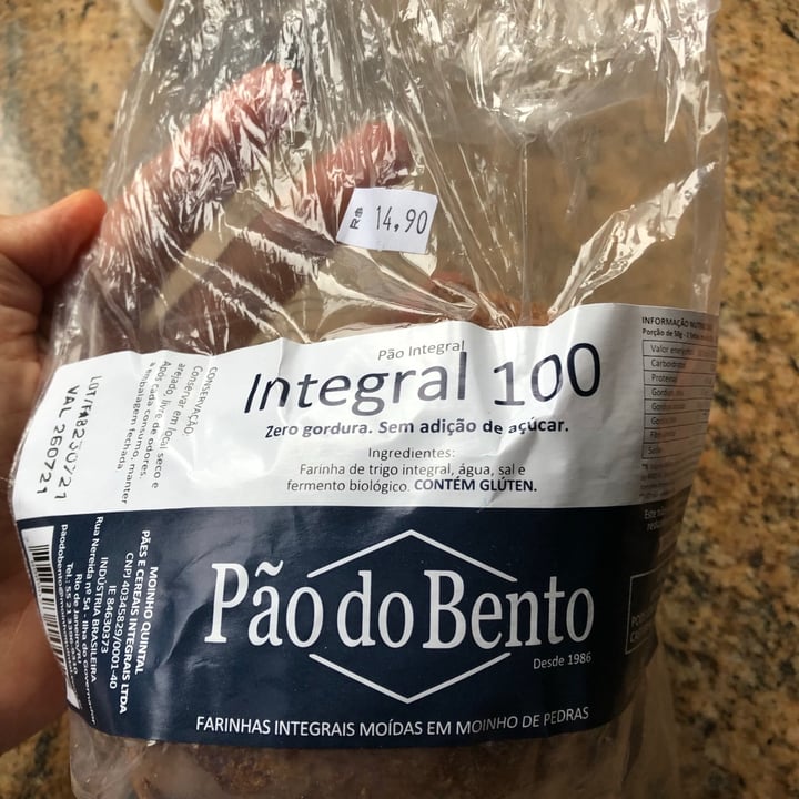photo of Pão do Bento Pão Integral 100 shared by @chrisnmn on  28 Jul 2021 - review