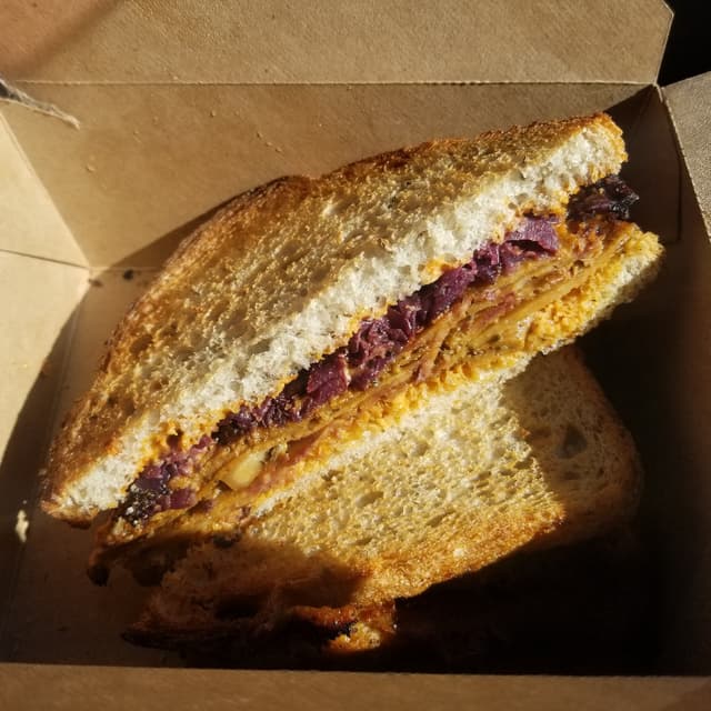 Photo of the dish “The Rachel (Made Vegan With Seitan And Vegan Cheese)”