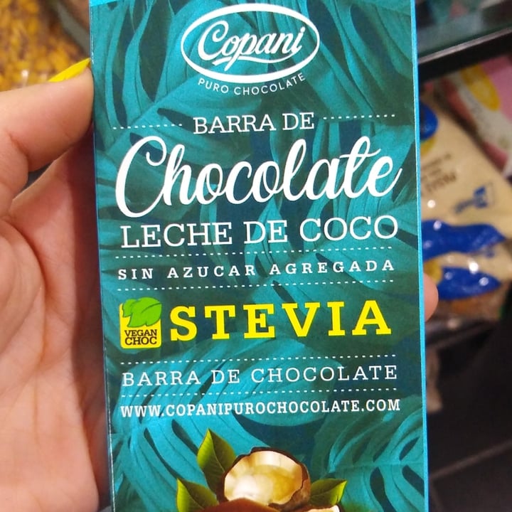 photo of Copani Barra de chocolate con leche de coco endulzado con stevia shared by @tanivillasanti on  10 Jun 2021 - review