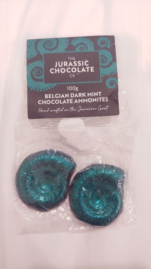 photo of Jurassic Chocolate Co. Belgium Dark Mint Chocolate Ammonites shared by @paulafromtwoson on  04 Dec 2019 - review