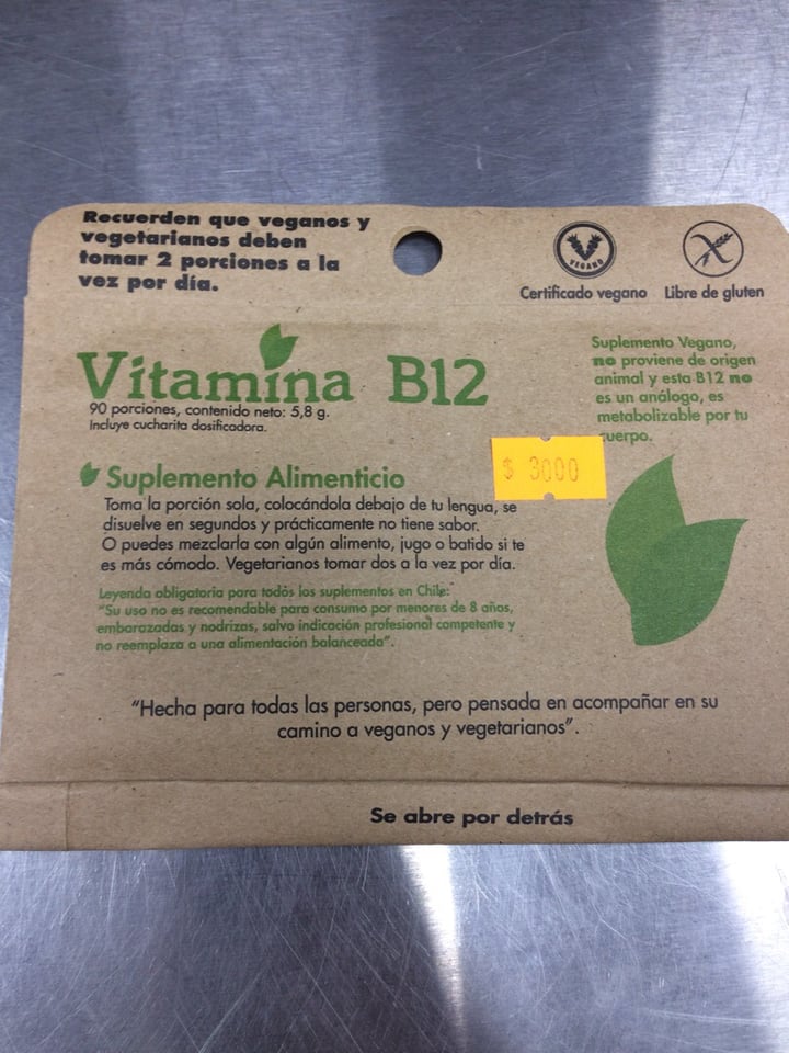 photo of Dulzura Natural Vitamina B12 shared by @educhefvegan on  10 Feb 2020 - review