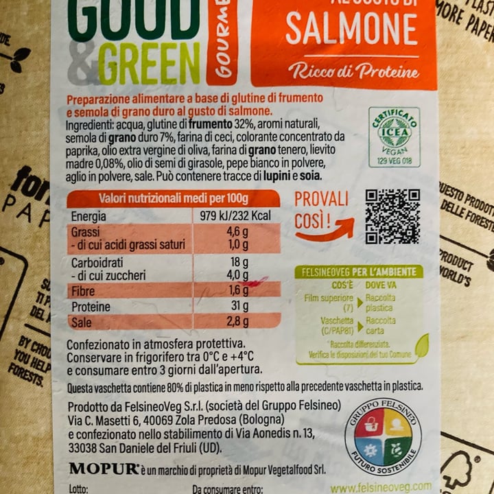 photo of Good & Green Affettato Di Mopur Al Gusto Di Salmone shared by @federicathewitch on  22 Jun 2022 - review