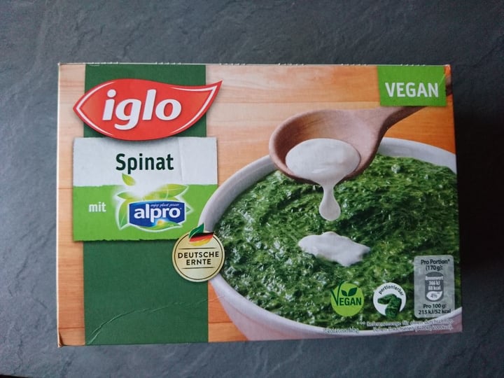 photo of Iglo Spinat mit Alpro shared by @koalamaedchen on  10 Jan 2020 - review