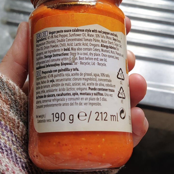 review photo of Vemondo Vegan pesto Alla Calabrese shared by @magara on 30 Jul 2021 - review
