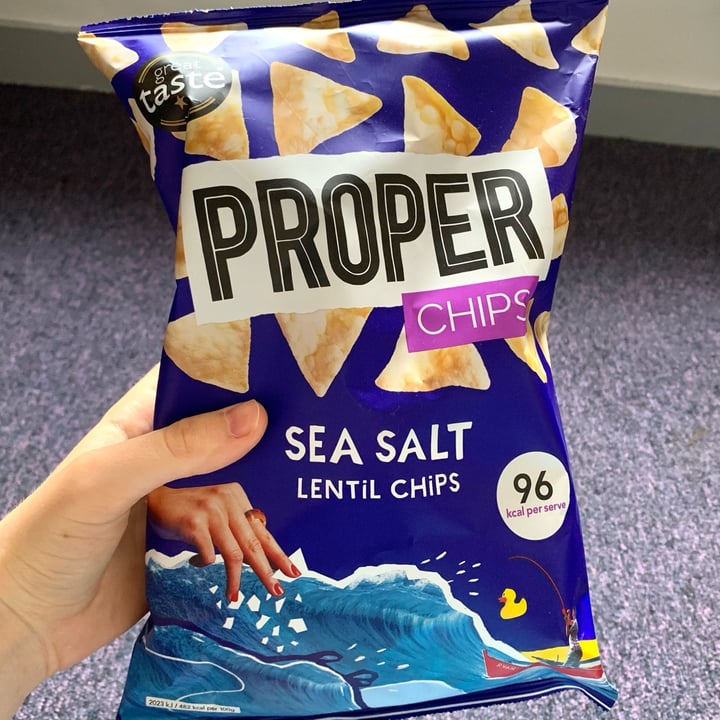 photo of Proper Chips Sea salt lentil chips shared by @vegpledge on  12 Jun 2022 - review