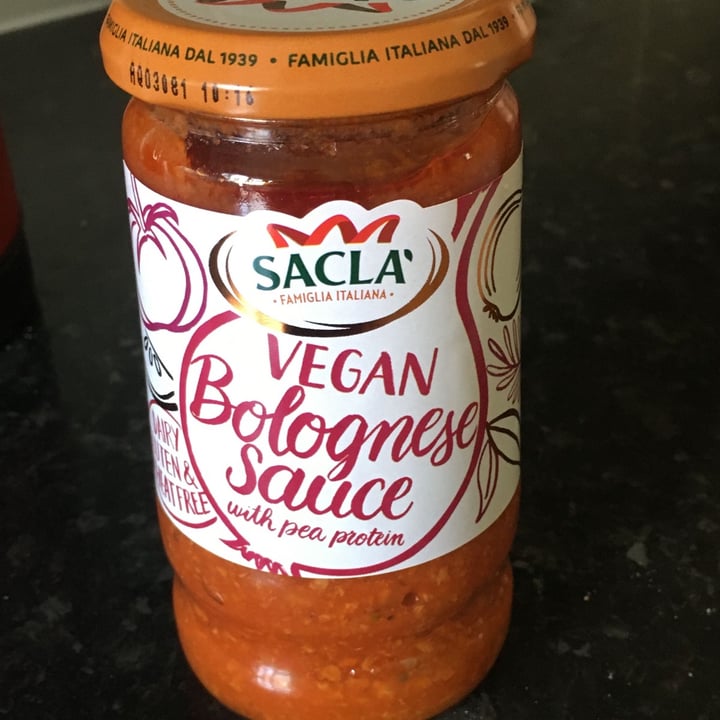 photo of Sacla' Vegan Bolognese Sauce With Pea Protein shared by @valedv on  15 Jun 2022 - review