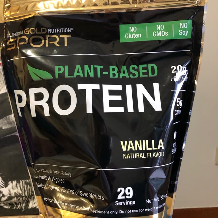 photo of California Gold Nutrition Vanilla Flavor Plant-Based Protein, Vegan, Easy to Digest, 2 lb (907 g) shared by @clav on  25 Jan 2021 - review