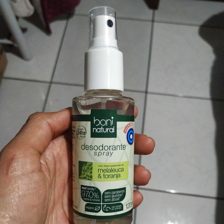 review photo of Boni natural Desodorante Spray Melaleuca & Toranja shared by @emanoele on 02 Jul 2022 - review