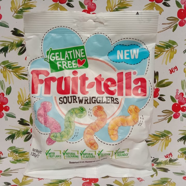 photo of Fruit-tella Sour Wrigglers shared by @sarahtheethicalvegan on  02 Jan 2022 - review