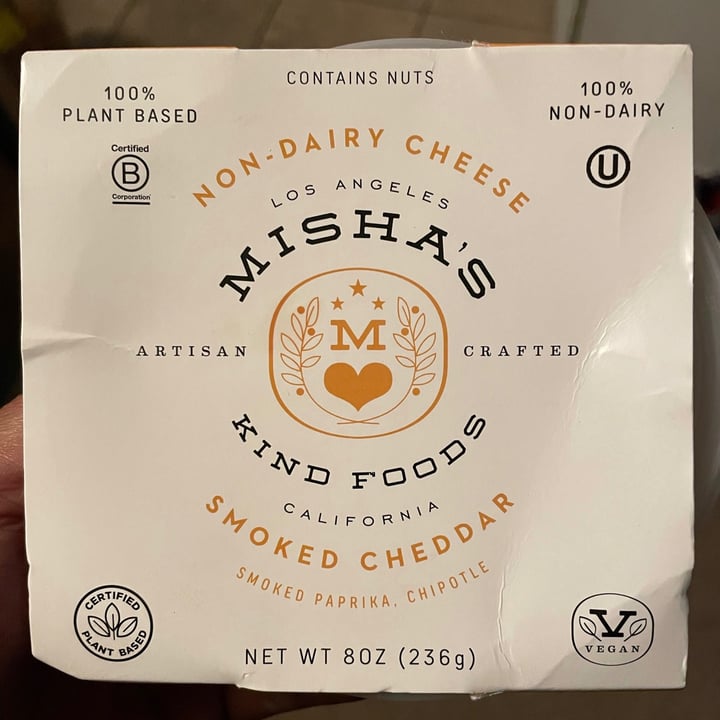 photo of Misha’s Kind Foods Non-Dairy Cheese Smoked Cheddar shared by @mabuhayvegan on  05 Mar 2021 - review