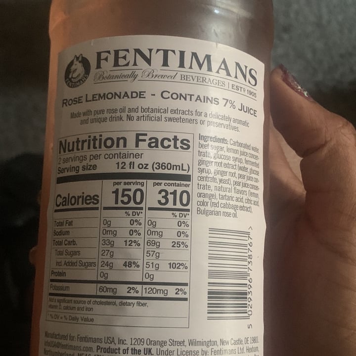 photo of Fentimans Rose Lemonade shared by @prettybbzia on  07 Jun 2022 - review