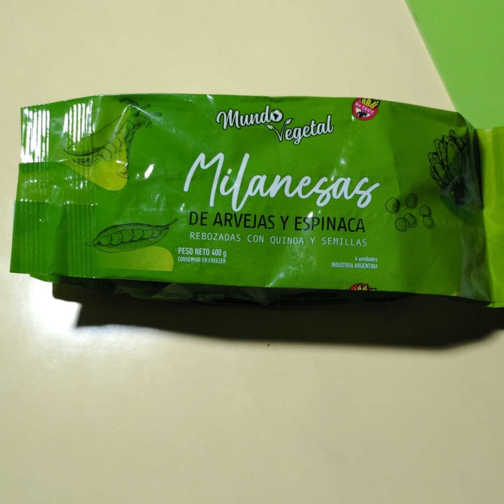 photo of Mundo Vegetal Milanesas de arvejas y espinacas shared by @cilvivian on  15 Apr 2022 - review