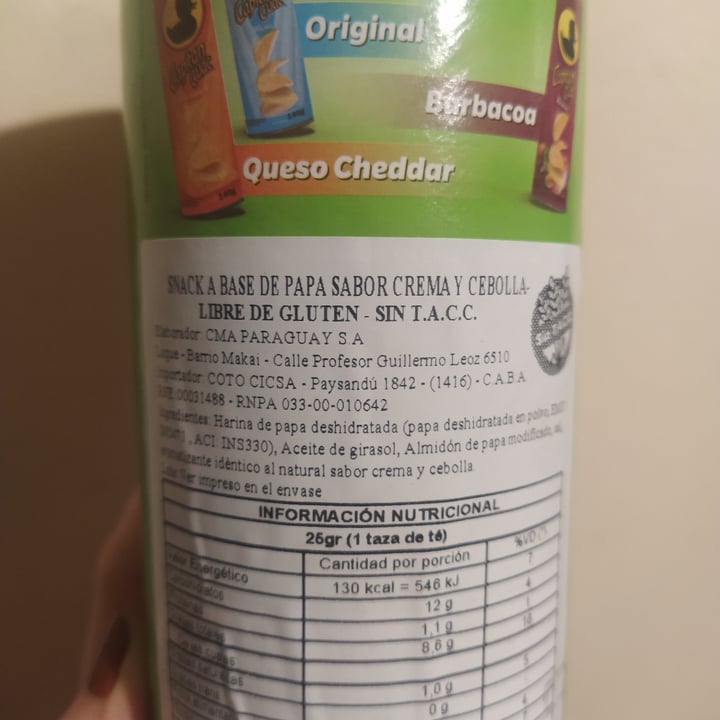 review photo of Capitan cuac Papas Fritas Sabor Crema Y Cebolla shared by @juligerez on 14 Apr 2021 - review