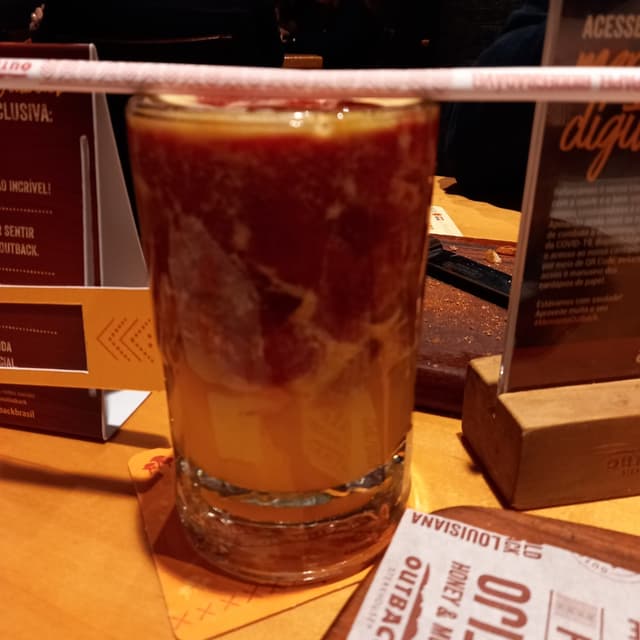 Foto do prato “Suco laranja com morango”