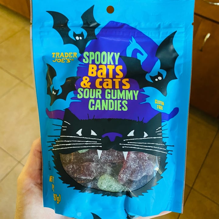 Trader Joe's Spooky Bats & Cats Sour Gummy Candies Review abillion