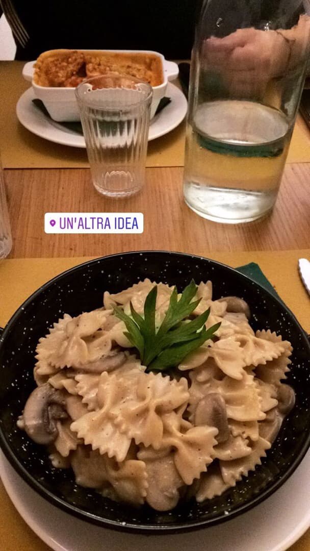Photo of the dish “Farfalle con Funghi E Panna Di Soia”