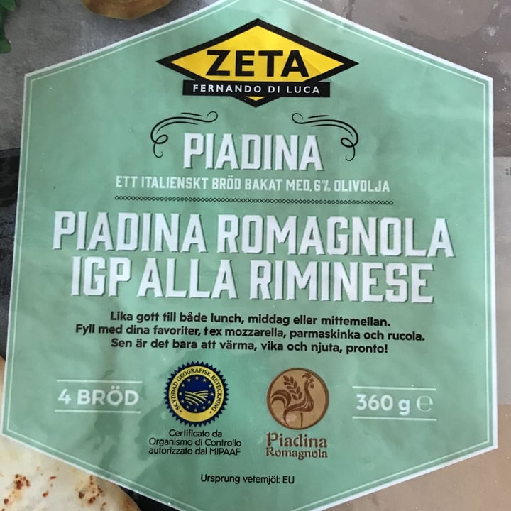 photo of Zeta piadina romagnola igp alla riminese shared by @elisapedicone on  01 Apr 2022 - review