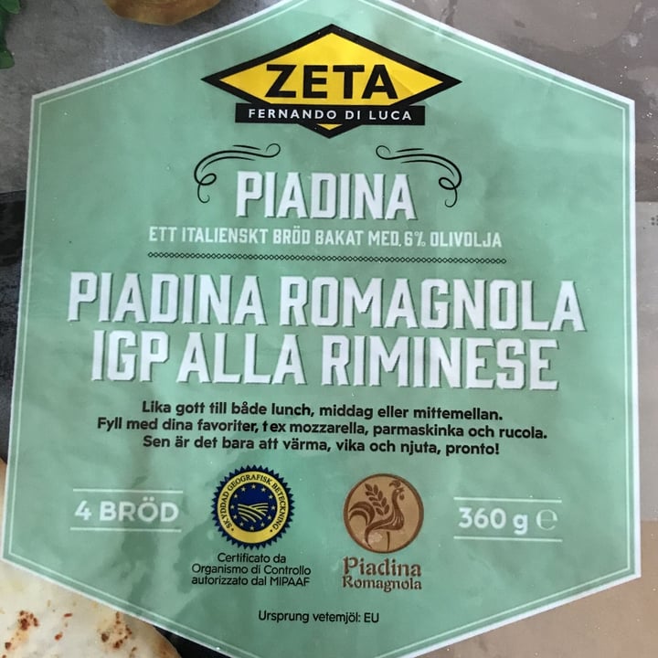 review photo of Zeta piadina romagnola igp alla riminese shared by @elisapedicone on 01 Apr 2022 - review