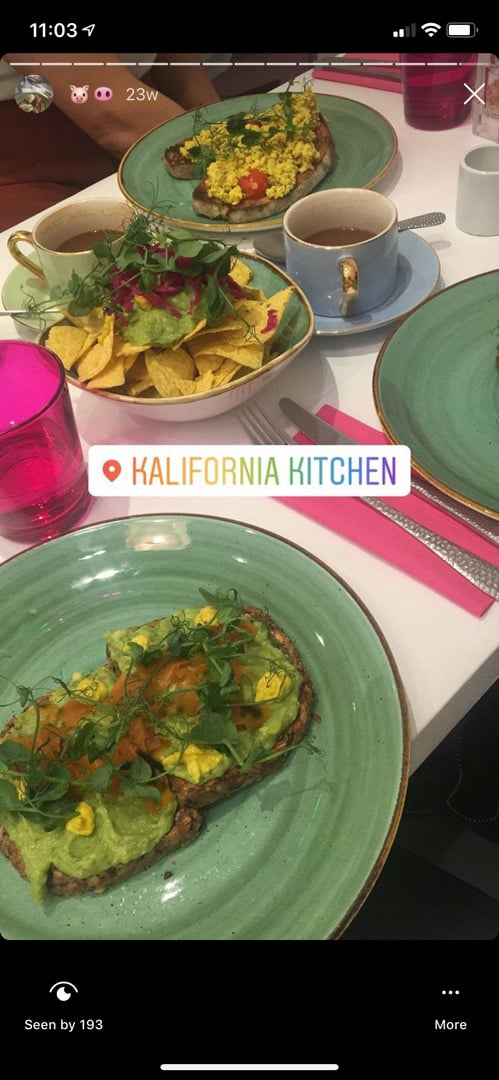photo of Kalifornia Kitchen Avocado 🥑 On Toast shared by @chloecotgrove on  09 Oct 2019 - review
