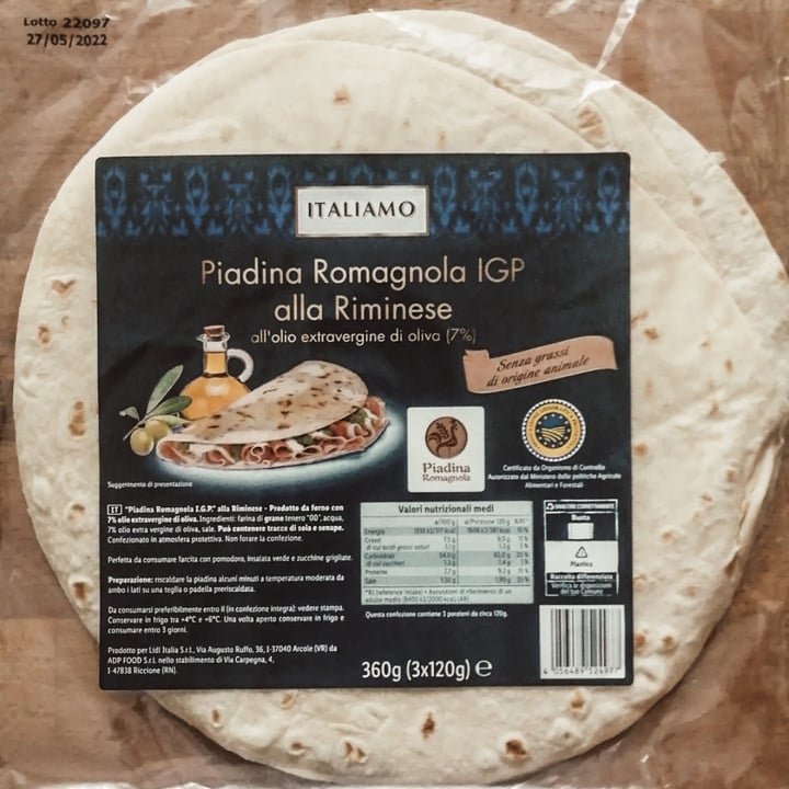 review photo of Italiamo Piadina romagnola IGP alla Riminese shared by @margheritadb on 18 Mar 2022 - review