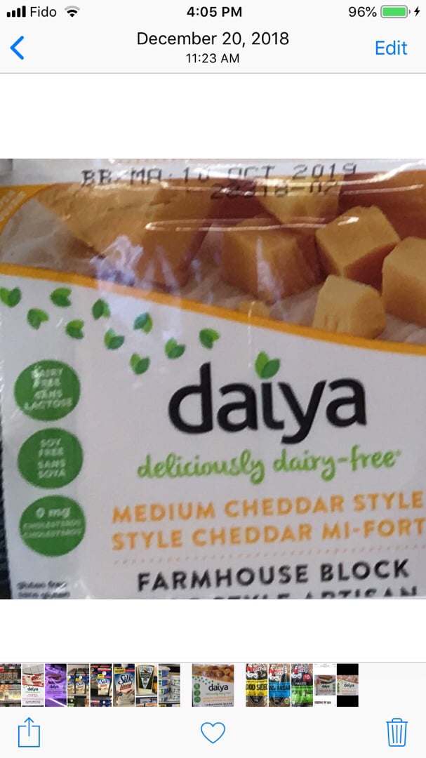 photo of Daiya Medium Cheddar Style Farmhouse Block  shared by @selene00 on  08 Aug 2019 - review