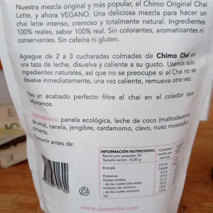photo of Chimo chai Chai Latte Vegano shared by @arantxarubio on  17 Jul 2021 - review