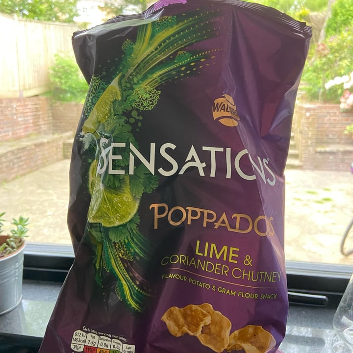 photo of Walkers Sensations Lime & Coriander Chutney Poppadoms shared by @laureneas on  03 May 2022 - review