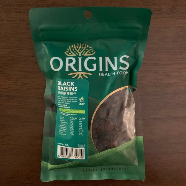 photo of Origins Black raisins shared by @nonya on  04 Oct 2022 - review