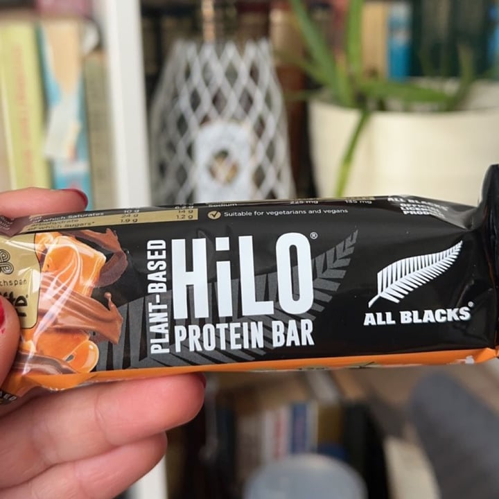 review photo of all blacks HiLo Plant Based Salted Caramel Protein Bar shared by @vforveegan on 12 Dec 2022 - review