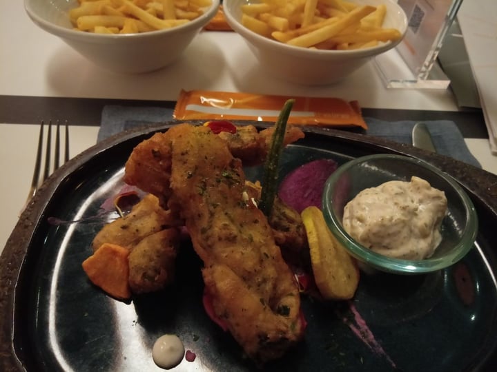 photo of The Line Battered Banana Blossom and Chips shared by @veganspicegal on  11 Dec 2019 - review