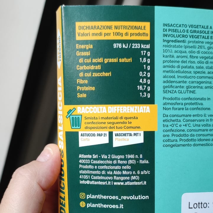 review photo of Plant Heroes Delicious Salsiccia shared by @mocadema on 14 Jun 2022 - review