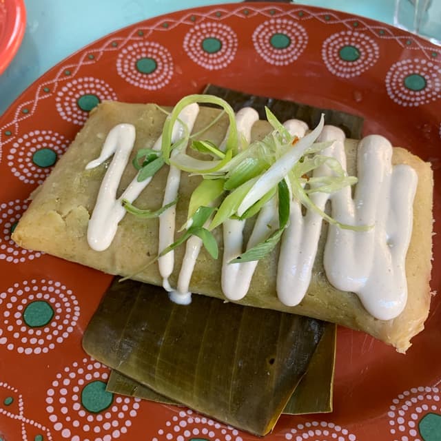 Foto do prato “Jackfruit Tamale”