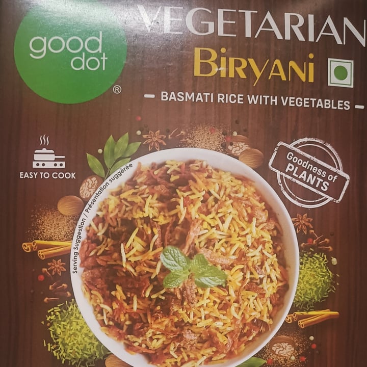 photo of Good Dot GoodDot Vegetarian Biryani shared by @cheetah on  11 Oct 2022 - review