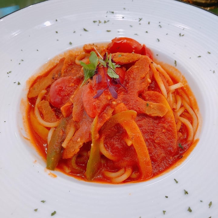 photo of Something Wild - The Farm Restaurant Spaghetti with sliced omnipork in tomato sauce shared by @chingaling on  14 Apr 2021 - review