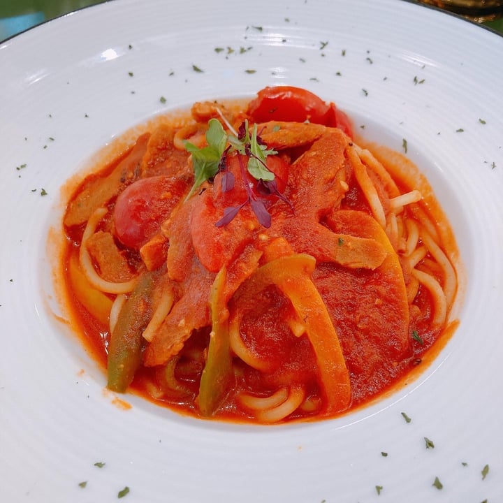 review photo of Something Wild - The Farm Restaurant Spaghetti with sliced omnipork in tomato sauce shared by @chingaling on 14 Apr 2021 - review