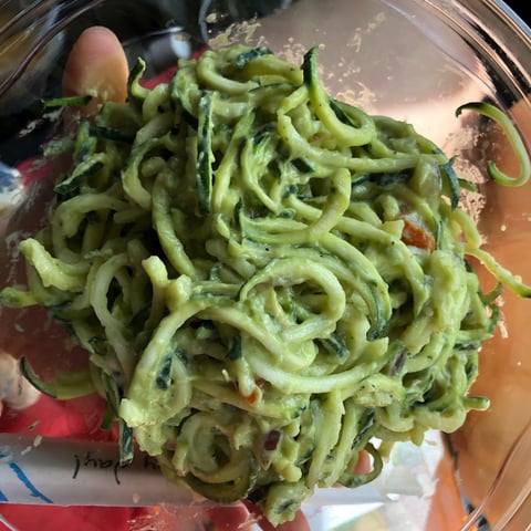 Raw Zucchini noodle with guacamole