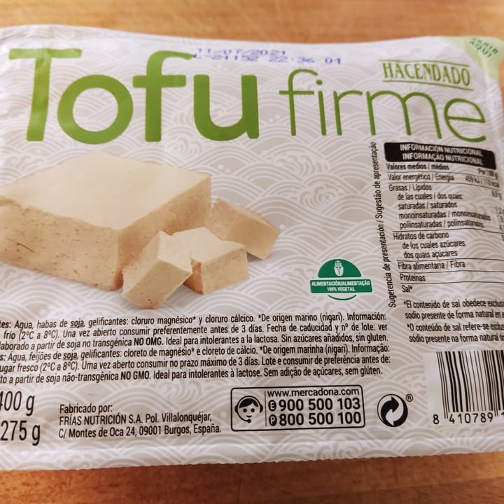photo of Hacendado Tofu Firme shared by @marinasnchez on  21 Jun 2021 - review