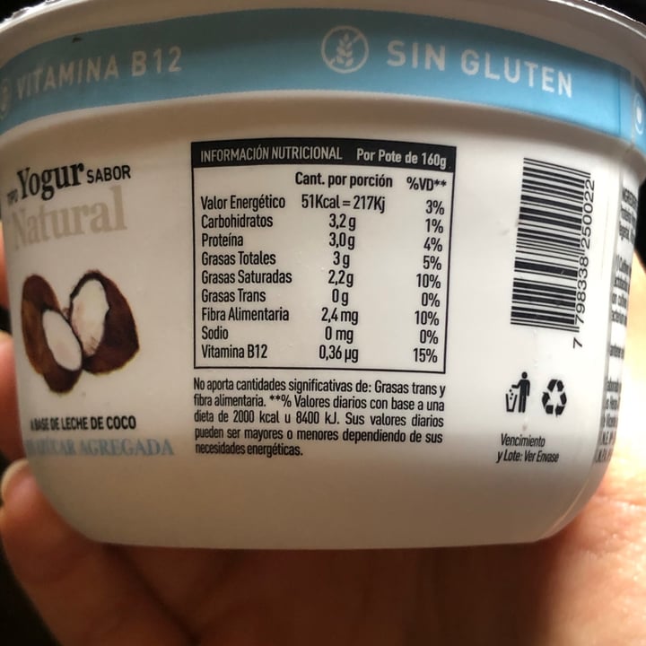 review photo of Crudda Yogur a Base de Coco sabor Natural Sin Azúcar Agregada shared by @xeci on 03 Feb 2021 - review