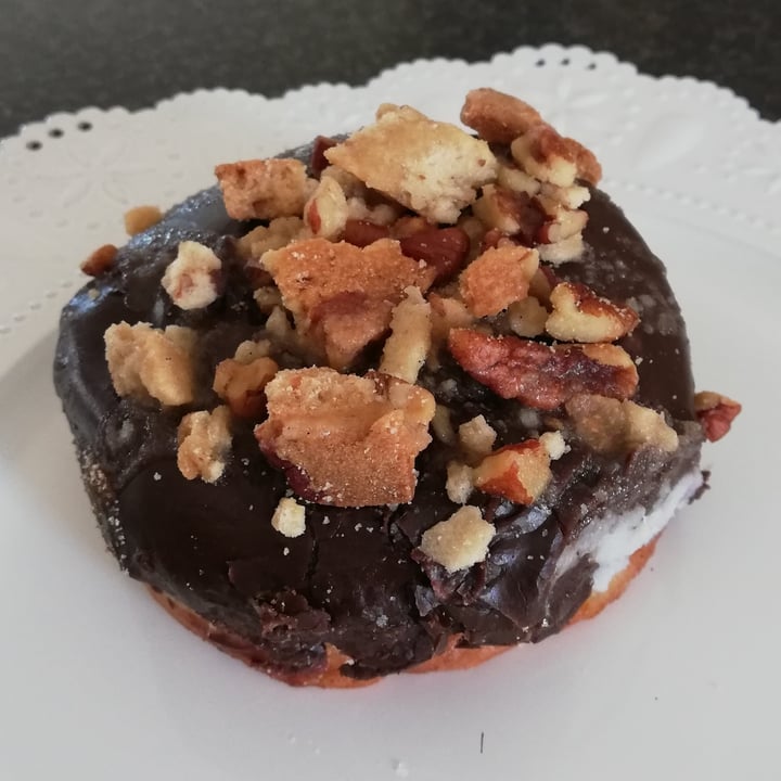 photo of Grumpy & Runt | Little Deli & Donuts Chocolate Glazed Donut topped with Shortbread and Pecans shared by @simonel on  30 Jan 2021 - review