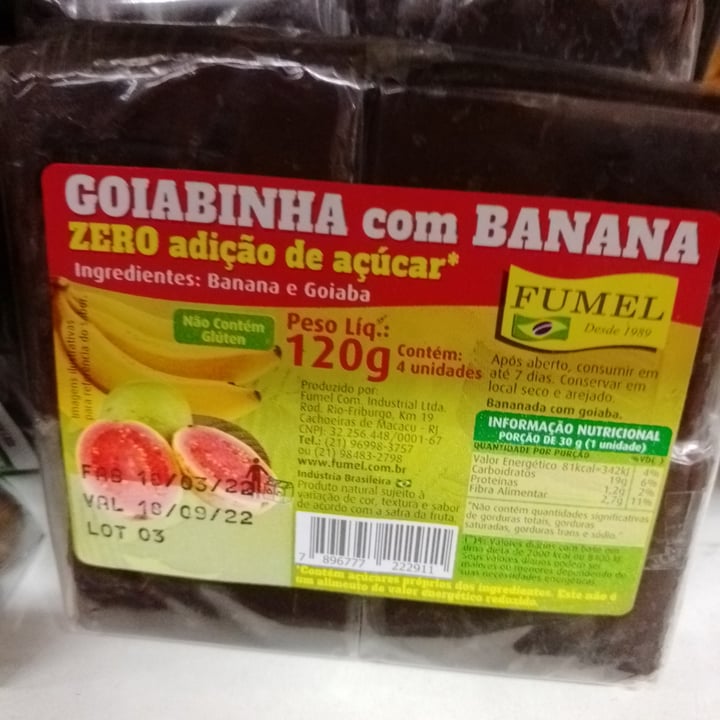photo of FUMEL Bala De Banana Com Goiaba Zero Açúcar shared by @m1i9r5i8am on  10 Jun 2022 - review