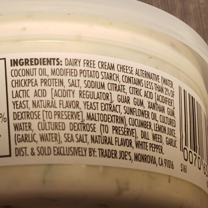 photo of Trader Joe's Vegan tzatziki dip shared by @doeshmoe1313 on  01 Jun 2022 - review