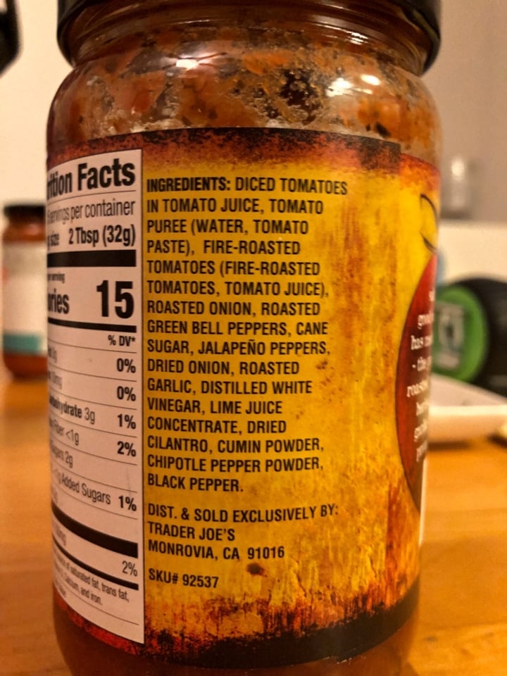 photo of Trader Joe's Fire-Roasted Tomato Salsa shared by @steffensenskitchen on  10 Mar 2020 - review